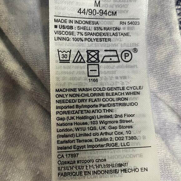 Banana Republic Mini Dress Floral Printed Flounce Fit & Flare Jersey Knit Navy M - Picture 10 of 10